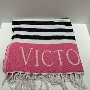 Victoria's Secret Pink, White & Black Stripes Throw/Blanket
